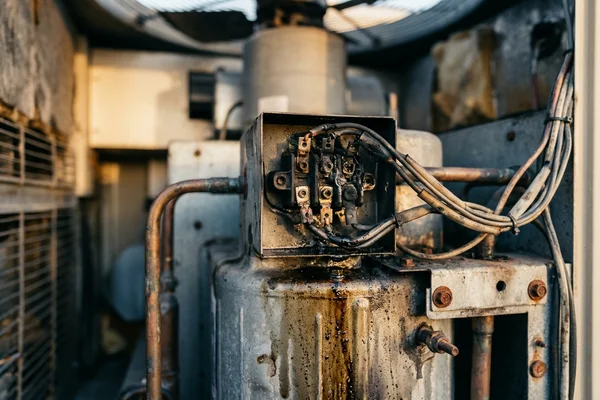 Burnt compressor terminals in a failed commercial RTU