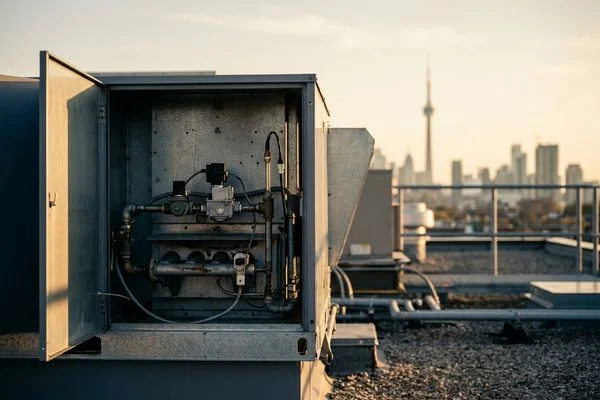 MUA burner section with modulating gas valve