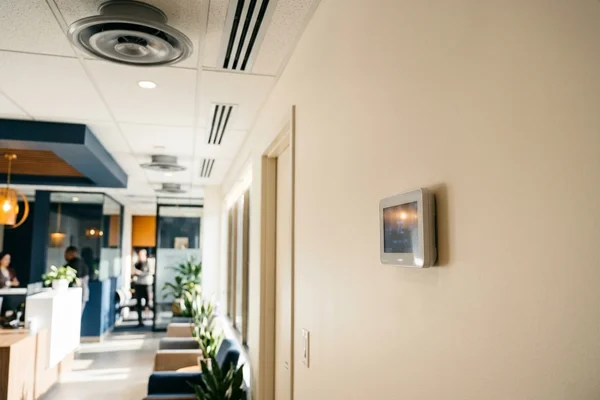 Commercial thermostat controlling a 3-ton RTU