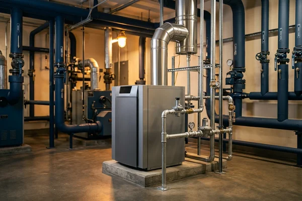 Replacement condensing boiler with new venting