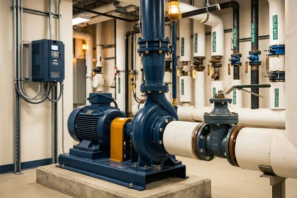 Same pump with a VFD at reduced speed