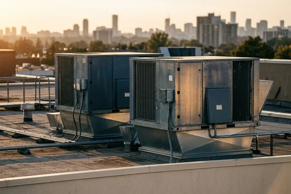 Pair of 3-ton units serving separate storefronts
