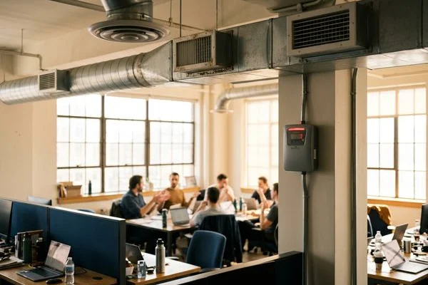 Stuffy office with high CO2 reading