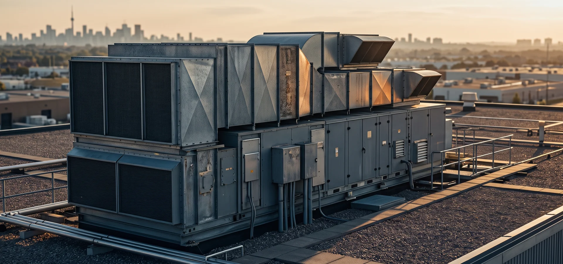 York Predator packaged rooftop unit on a Scarborough commercial roof